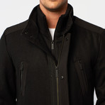 Melton Wool Blend Jacket // Black (S)