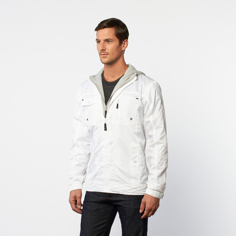 Taffeta Hooded Jacket // White (S)