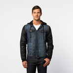 Denim + Bi-Cast Leather Sleeve Jacket // Denim + Black (XL)