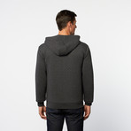 Quilted Zip-Up Hoodie // Grey (L)