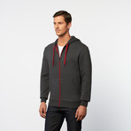 Quilted Zip-Up Hoodie // Grey (L)