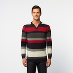 Henley Sweater // Red Stripe (M)