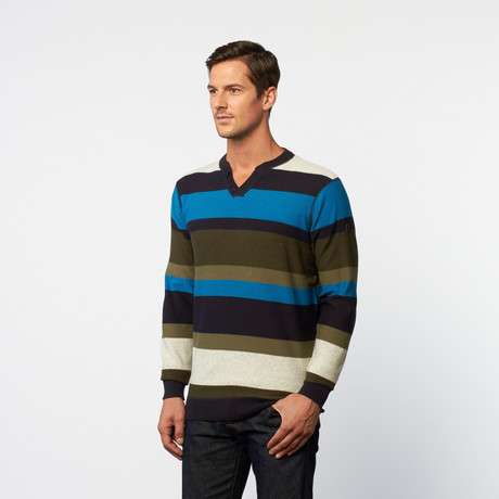 Henley Sweater // Navy Stripe (S)