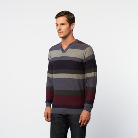 Henley Sweater // Grey Stripe (S)