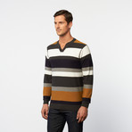 Henley Sweater // Charcoal Stripe (XL)