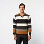 Henley Sweater // Charcoal Stripe (M)