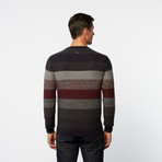 Space-Dyed Henley Sweater // Eggplant Stripe (S)