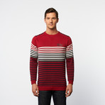 Crew Neck Sweater // Red Stripe (S)