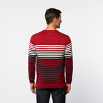 Crew Neck Sweater // Red Stripe (L)