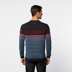 Crew Neck Sweater // Navy Stripe (S)