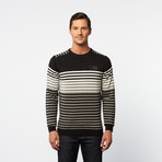 Crew Neck Sweater // Black Stripe (L)