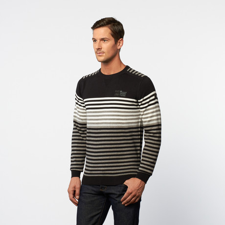 Crew Neck Sweater // Black Stripe (S)