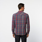 Classic Fit Button-Up // Chambray + Red Plaid (L)