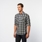 Classic Fit Button-Up // Army + Smalt Plaid (S)