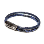 Stingray + Faux Python Duo Bracelet (Navy + Blue)