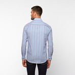 Shadow Stripe Button-Down Shirt // Blue + Black (S)