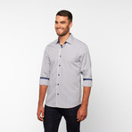 Candy Stripe Button-Down Shirt // Blue + Grey (L)