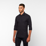 Button-Up Shirt // Navy Blue Plaid (S)