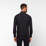 Button-Up Shirt // Navy Blue Plaid (S)