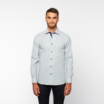 Micro Stripe Button-Down Shirt // Green + Blue (XL)