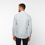 Micro Stripe Button-Down Shirt // Green + Blue (XL)