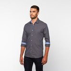 Dobby Stripe Button-Down Shirt // Black & Blue (M)