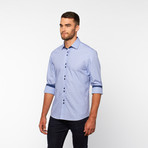 Micro Plaid Button-Down Shirt // Blue (XL)