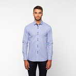 Micro Plaid Button-Down Shirt // Blue (XL)