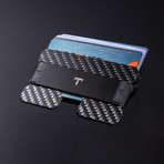 Tribe Wallet // Carbon Fiber Wallet // Black (Silver Bar + Black Band)