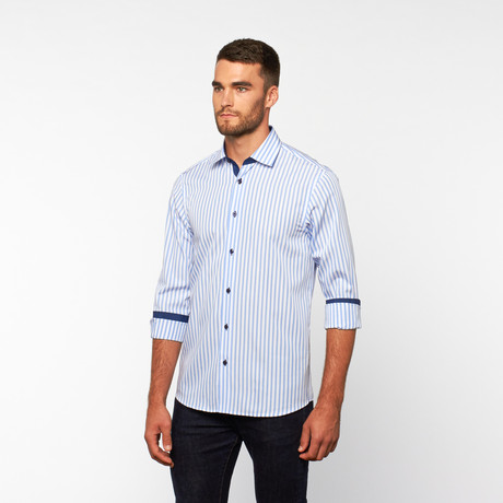 Bengal Stripe Button-Down Shirt // Light Blue (S)