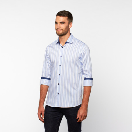 Jacquard Button-Down Shirt // Blue (S)