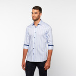 Jacquard Button-Down Shirt // Blue (L)