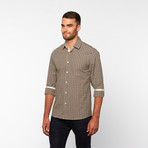 Checkered Button-Up Shirt // Brown (S)