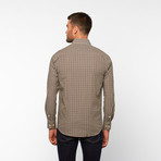 Checkered Button-Up Shirt // Brown (L)