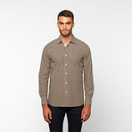 Checkered Button-Up Shirt // Brown (L)