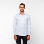 Striped Button-Up Shirt // Light Blue (S)