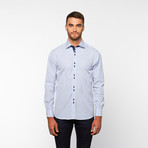 Checkered Button-Up Shirt // Blue (M)