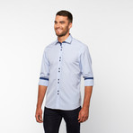 Checkered Button-Up Shirt // Blue (M)