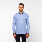 Window Pane Button-Up Shirt // Blue Plaid (S)