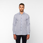 Bold Stripe Button-Down Shirt // Blue (S)