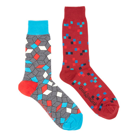 Geo Cubes Socks // Pack of 2