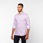 Pencil Stripe Button-Down Shirt // Lavender (L)