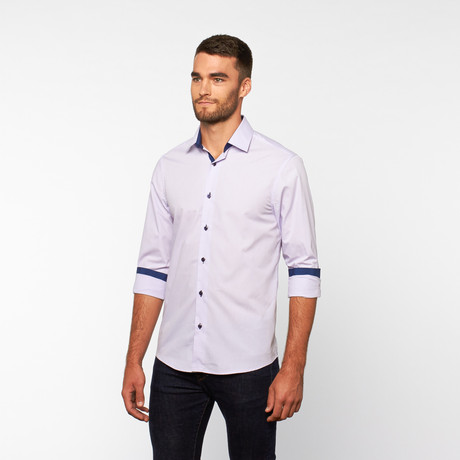 Solid Button-Down Shirt // Lavender (S)