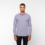 Plaid Button-Down Shirt // Blue + Red (S)