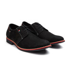 Suede Contrast Sole Derby // Black + Red (Euro: 40)