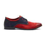 Suede Two-Tone Derby // Red + Navy (Euro: 41)