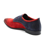 Suede Two-Tone Derby // Red + Navy (Euro: 41)