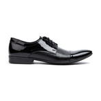 Patent + Textured Cap-Toe Derby // Black (Euro: 41)