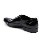 Patent + Textured Cap-Toe Derby // Black (Euro: 41)