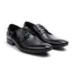 Textured Cap-Toe Derby // Black (Euro: 43)